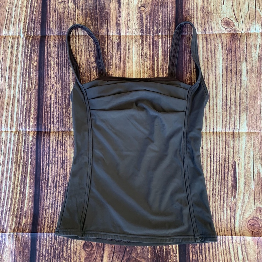 Calvin Klein Swimwear Women's Sleeveless Pullover Built-in-Bra Brown Swim Top 6